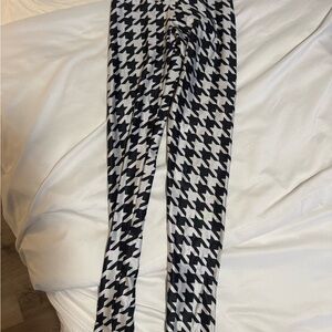 Gold sheep Houndstooth Patterned Leggings XS